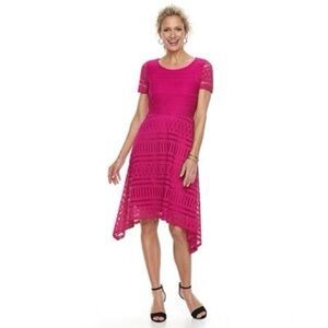 Dana Buchman Ladies Lace Shark-Bite Hem Dress Size Medium